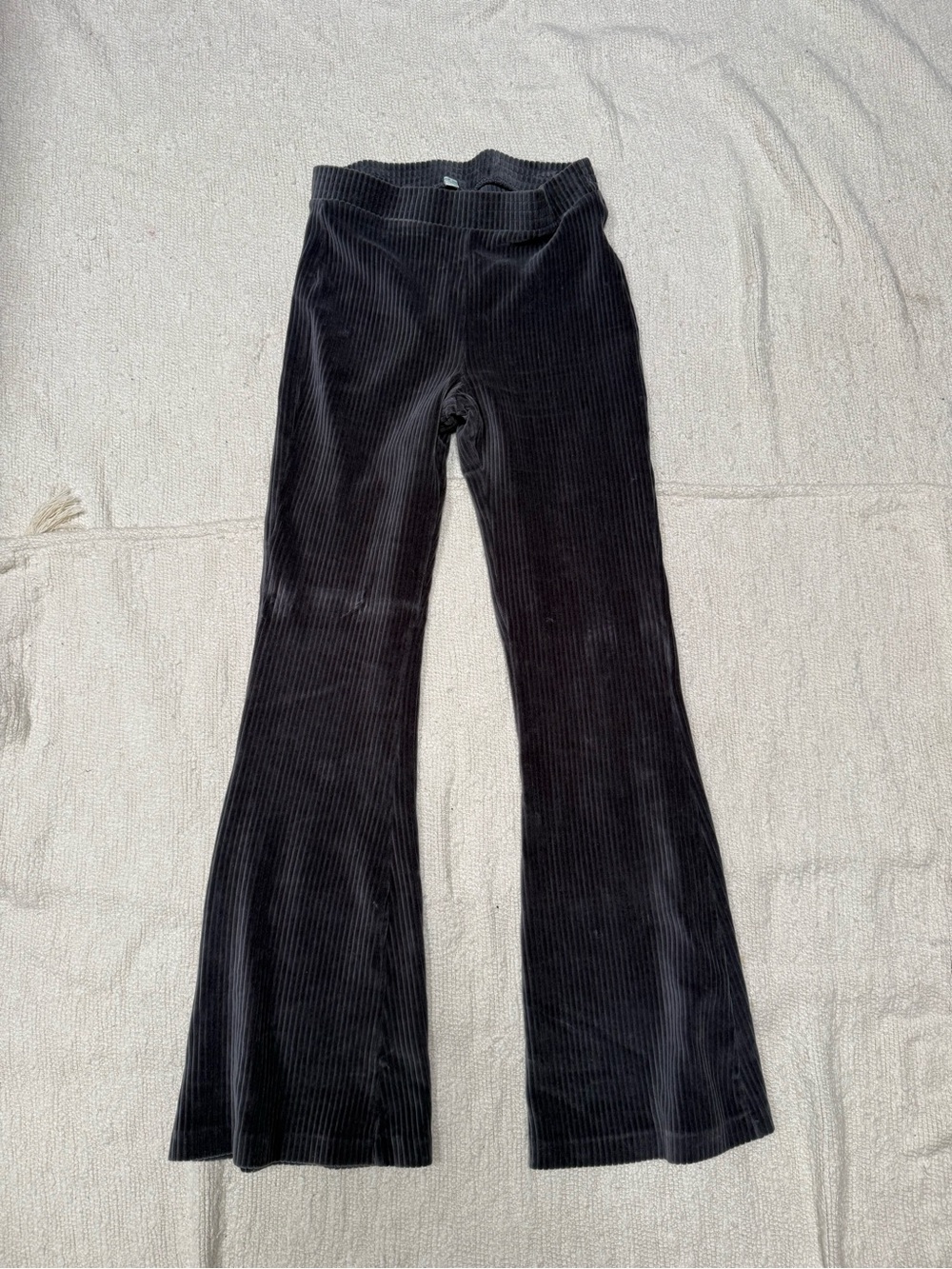 Aerie Dark Grey Ribbed Flared Pants Medium